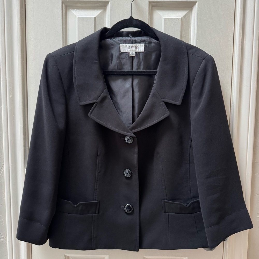 Suite Studio 18 Lined, Single-Breasted Blazer, Black